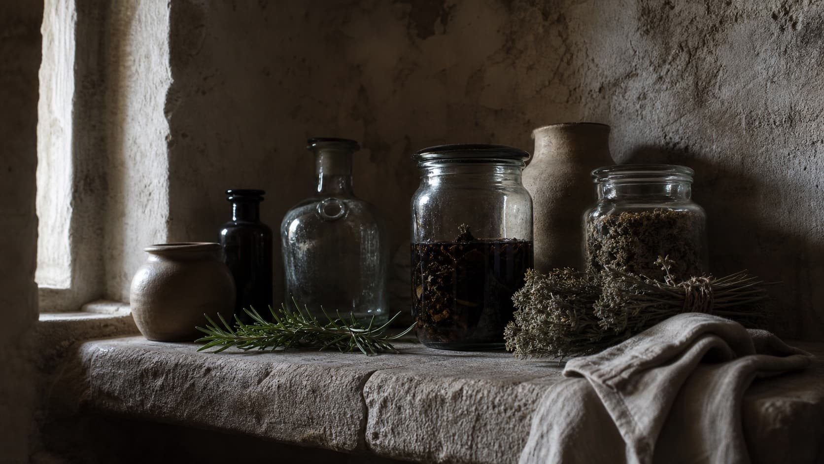 A still room worktop — Haitian home remedies, baths, and simple preparations